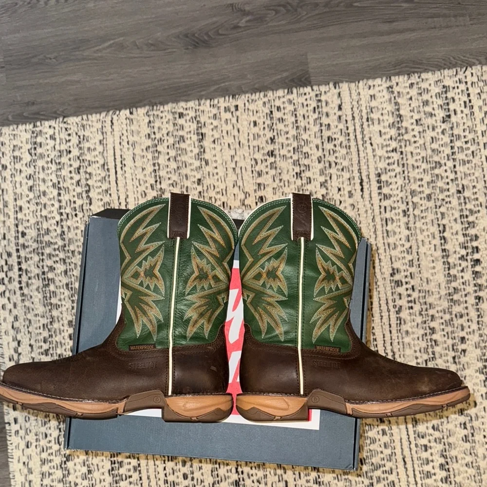 Tony Lama Bartlett Amber Buffalo Boots - Picture 3 of 6